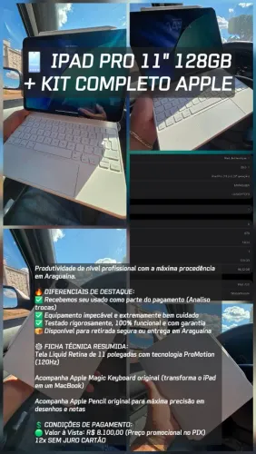 IPAD PRO 11" 128GB + KIT COMPLETO APPLE