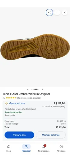 Vendo tênis de futsal profissional umbro semi-novo