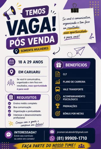 VAGA DE TRABALHO 