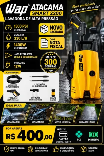LAVADORA DE ALTA PRESSÃO WAP ATACAMA SMART 2200