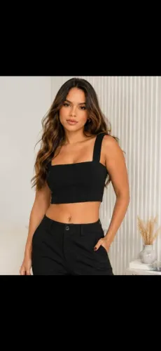 Top preto sem bojo