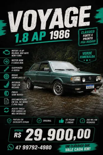 Volkswagen Voyage L/ls/plus/gls/s/sport/super L.ang (álcool) 1986