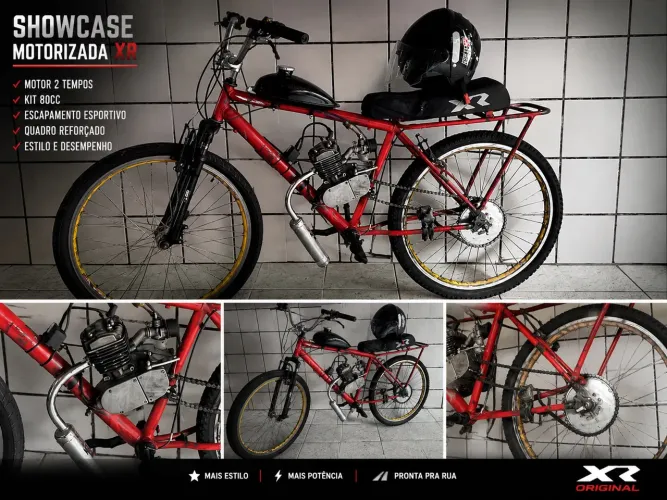 Bicicleta Motorizada 80cc com capacete