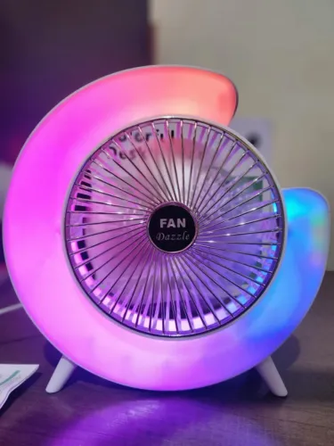 Ventilador de Mesa Silencioso Portátil Colorido RGB 