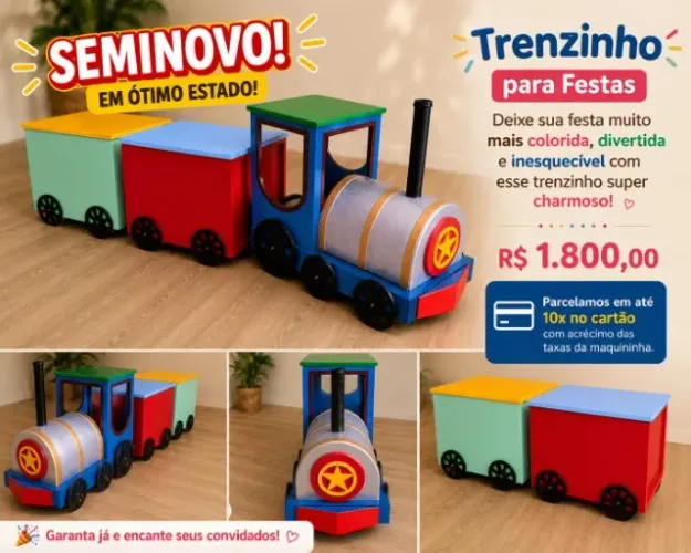 Trenzinho - Decoração festa infantil 