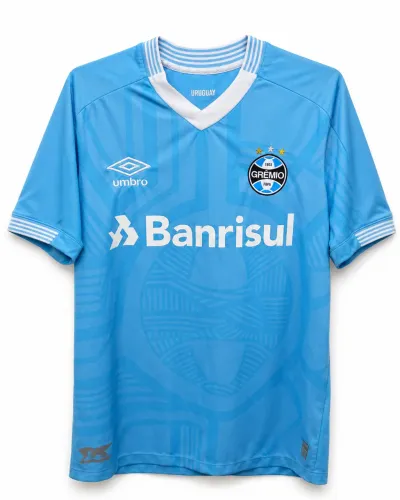 Camisa Grêmio Umbro Celeste 2023 Suárez 9 - Tamanho G