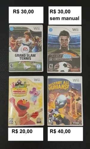 Jogos e acessórios originais de Nintendo Wii