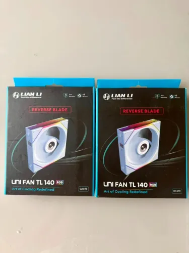 2x Lian Li Uni Fan Tl Reverse Blade Branco 140mm Led Rgb