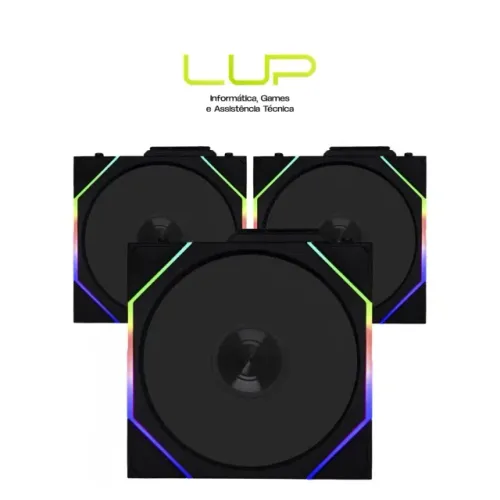 (LOJA FÍSICA) Kit fans lian li Reverse blade unifan wifi 3 unidades