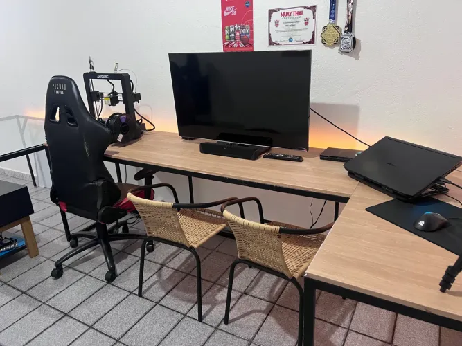 Mesa em L Industrial Metálica Sob Medida