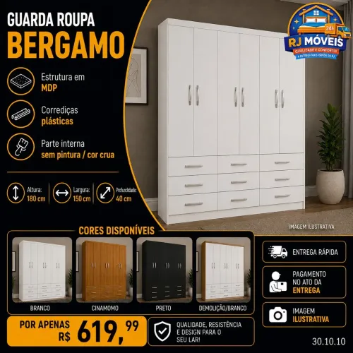 Guarda roupa Bergamo 6 portas