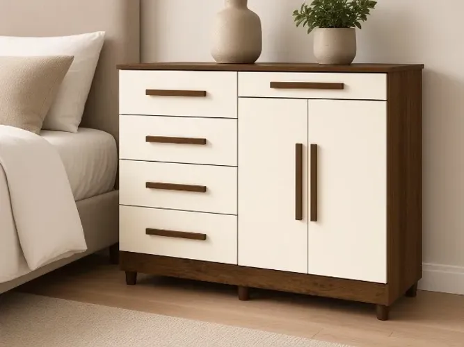 Cômoda Sapateira Sírius 5 Gavetas 1,22m (NOVO A PRONTA ENTREGA)