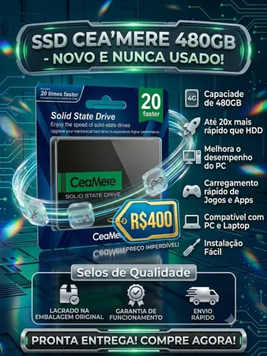 SSD CeaMere 480GB Sata III - Novo / Lacrado