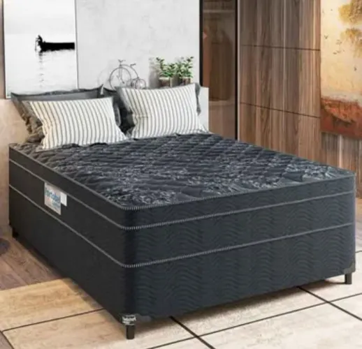 Conjunto Cama Box de Casal Portobel Diplomata D-33 65x138x188cm - Preto