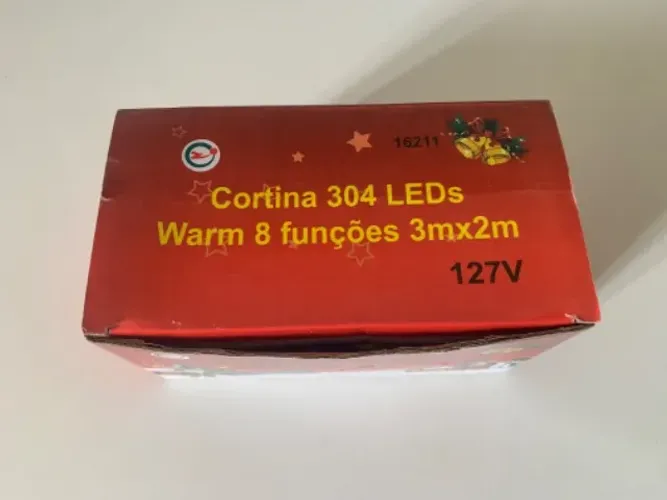 cortina 304 leds 8 funções (pisca-pisca natalino)