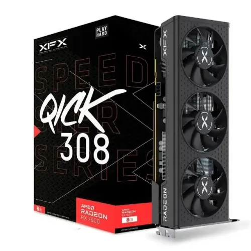 Placa de Vídeo RX 7600 QICK 308 Series Graphics Cards XFX AMD Radeon, 8GB GDDR6 - RX-76PQI