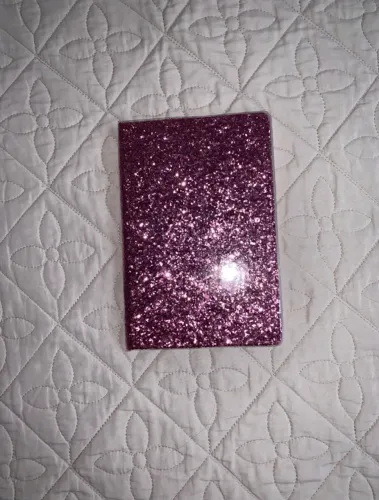 Caderno de glitter pautado sem espiral