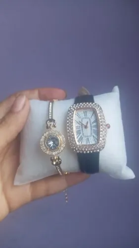 Lindo kit relógio e pulseira aprova d'água 