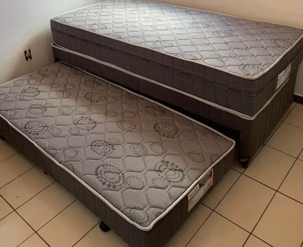 Box Solteiro com Auxiliar e Colchão de Molas Ensacadas NOVO ENTREGA HOJE