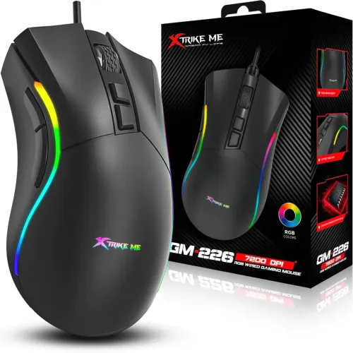 Mouse Gamer com Fio 7200 Dpi, RGB, 7 Botões Programáveis ?- Xtrike Me em São Luís ma