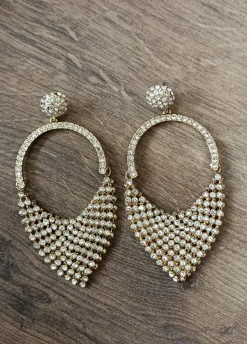 Maxi brinco malha dourado