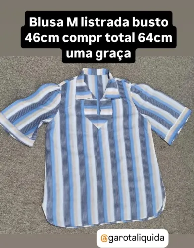 Blusa M listrada busto 46cm compr total 64cm uma graça