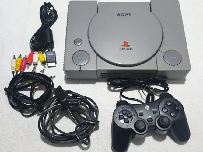 PS1 com PicoStation 100GB (185 jogos) PlayStation FAT