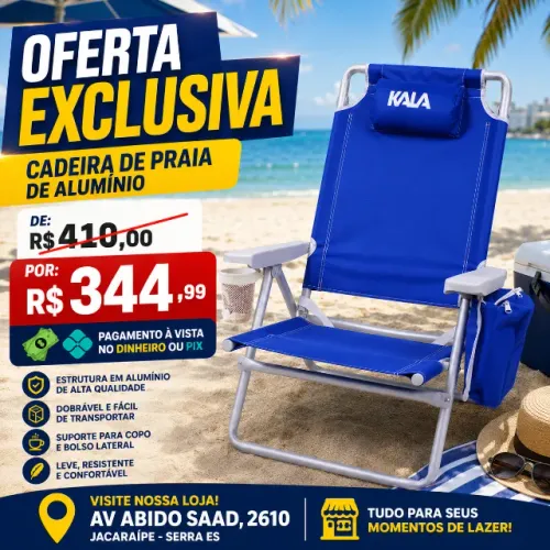 Cadeira de Praia de Alumínio 5 Pos