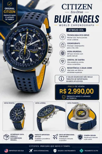 Relógio citizen blue angels 
