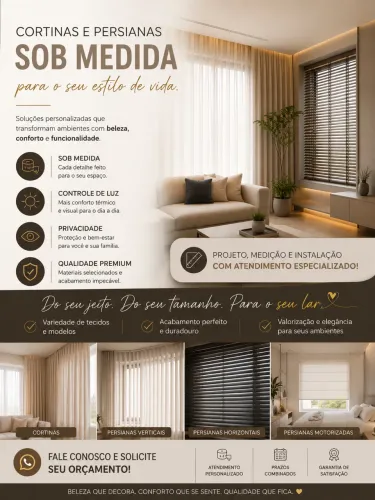 Persianas e cortinas sob medida 