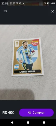 Figurinha Messi legend ouro