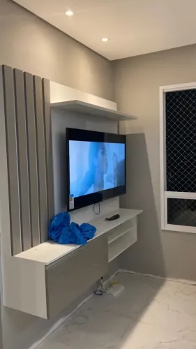 Painéis planejados para tv a partir de R$1.500 no mdf branco