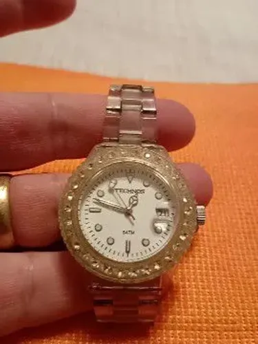 Relógio Technos feminino em acrílico ítem de colecionador.