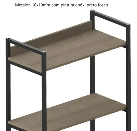 (Novíssima) ESTANTE VERSÁTIL E ESTILOSA MDF +  METALON 185cm x 80cm x 33cm