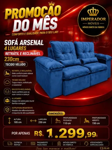 Sofá Arsenal 4 lugares