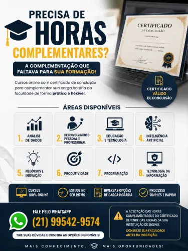 Horas Complementares ? Cursos Online com Certificado