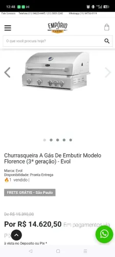 Churrasqueira inox marca evol semi nova usada poucas vezes