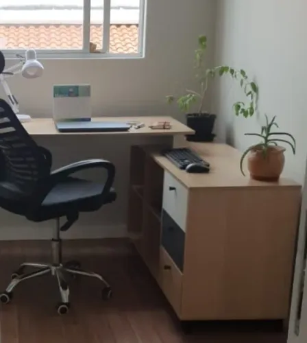 Mesa de Escritório em L estilo escandinavo 100% MDF