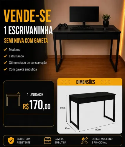 Escrivaninha com gaveta embutida