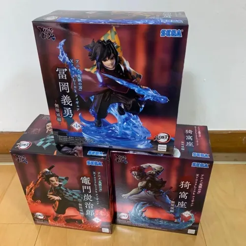 Conjunto Figures : Demon Slayer - Castelo do infinito - Giyu , Tanjiro, Akaza - Xross Link