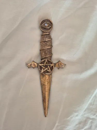 Punhal adaga olho wicca dragão asas 