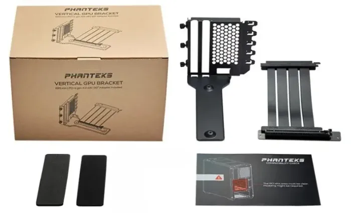 Kit Vertical Phanteks PCI-E 4.0 Preto Suporte + Cabo Riser P/ Placa de Vídeo GPU VGA