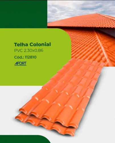 TELHAS DE PVC COLONIAL TERRACOTA 2,30x 0,86m