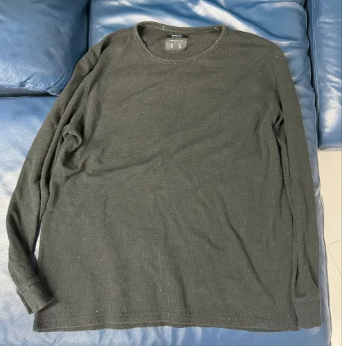camisa básica blue steel preta manga comprida 