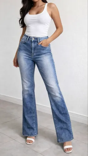 Calça Jeans Flare Carmim