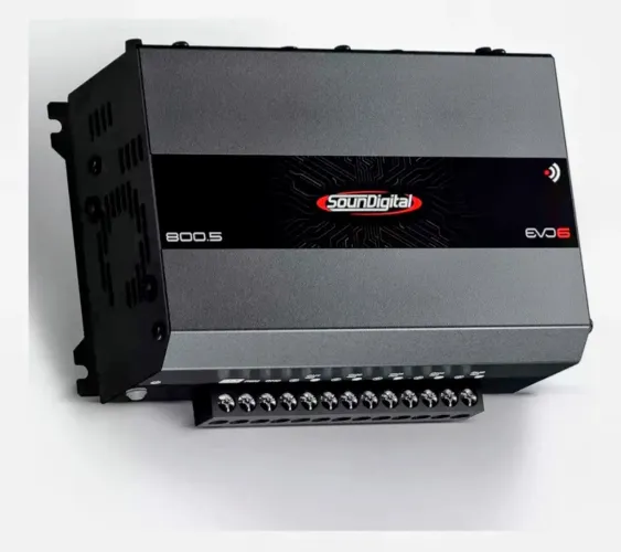 Amplificador Soundigital 800 RMS (5 canais) + Controle de ganho de graves (acessório)
