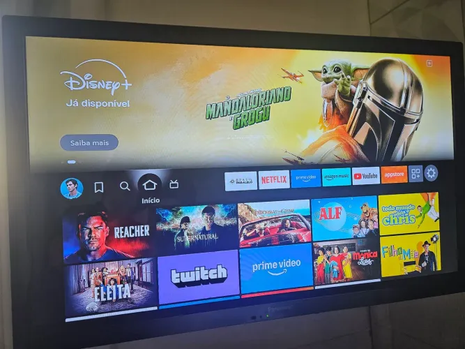 Tv com Fire Amazon tudo perfeito sem avarias