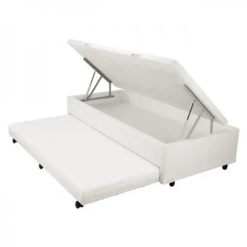 cama box bau solteiro com auxiliar