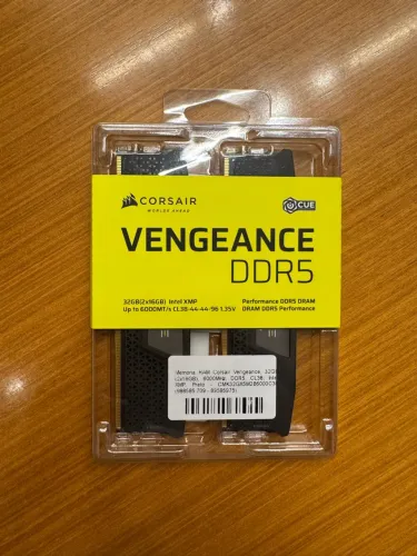 Memória RAM Corsair Vengeance, 32GB (2x16GB), 6000MHz, DDR5, CL38, Intel XMP, Preto 