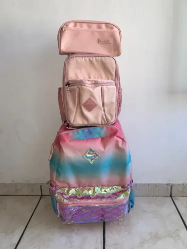 Kit de bolsa, lancheira e estojo escolar 